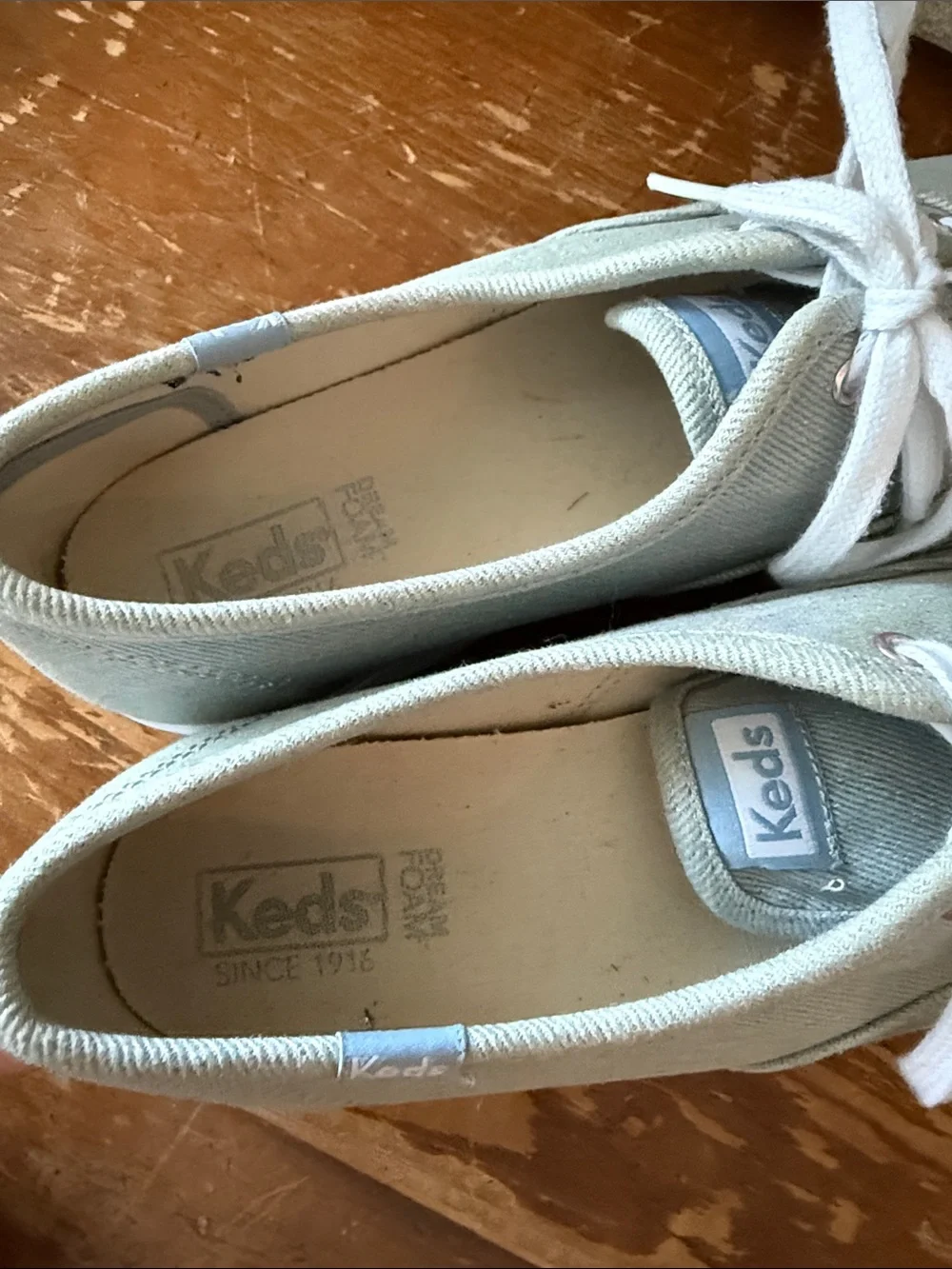 Keds Triple Metallic linen platform sneakers 8.5